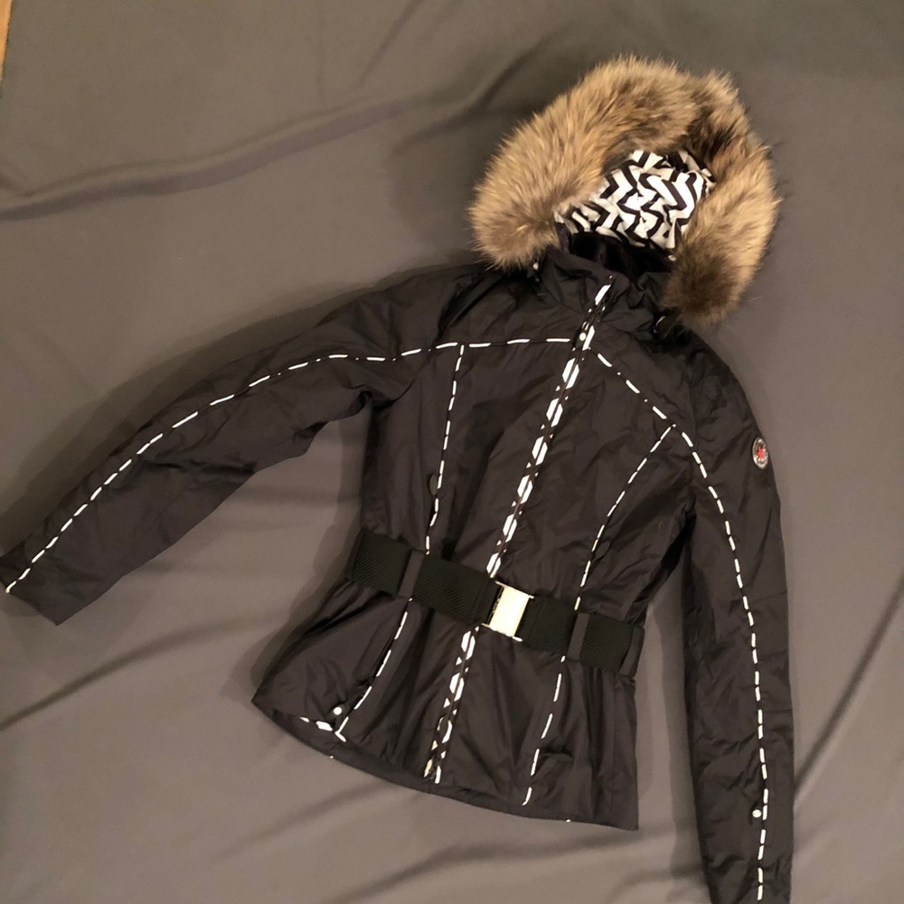 New w/ Tags black Jet Set Jacket with fur hood